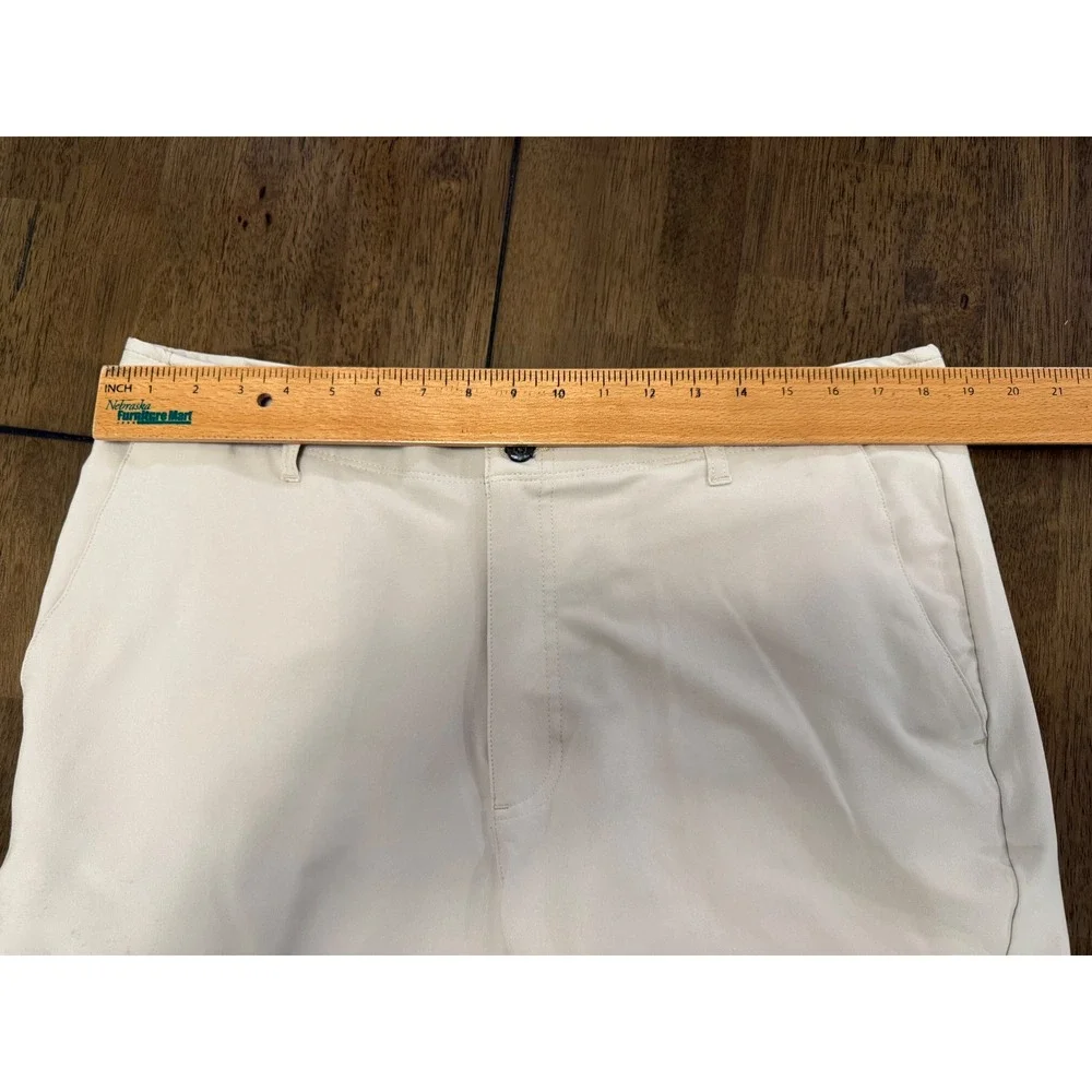 Pebble Beach Mens Performance Golf Shorts Tan Khaki Size 38 Stretch Lightweight